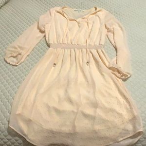 Light peach dotted casual dress.